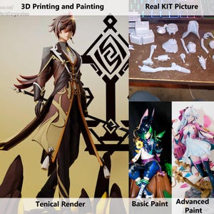 Zhongli -FAN ART- Custom Sizes-Multiple Options-Hand Cleaning-3D KIT