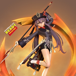 Hu Tao -FAN ART- Custom Sizes-Multiple Options-Hand Cleaning-3D KIT