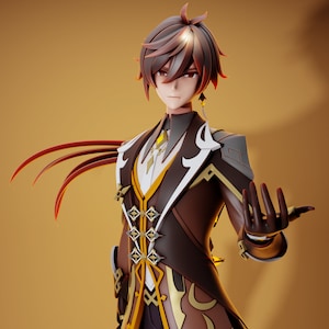Zhongli -FAN ART- Custom Sizes-Multiple Options-Hand Cleaning-3D KIT