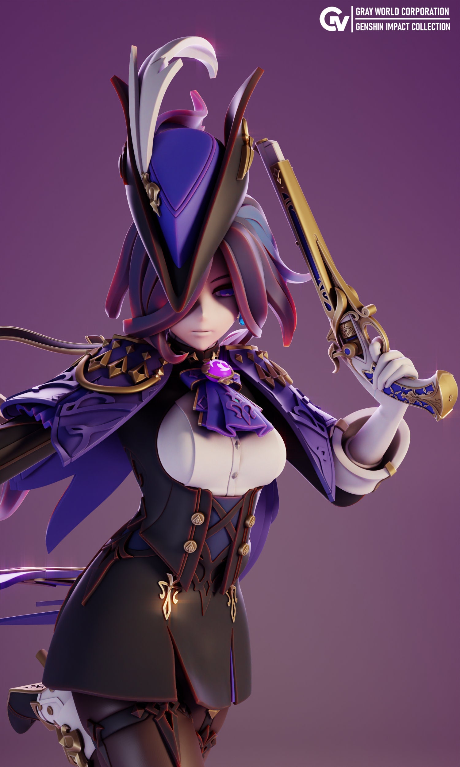 Clorinde -ファンアート-カスタムサイズ-複数のオプション