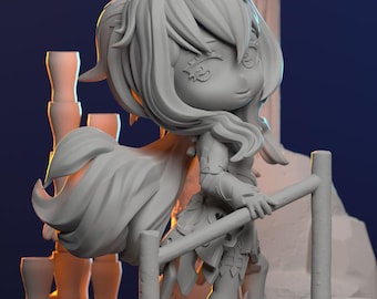 Chibi Ganyu -FAN ART- Custom Orders - Sizes-Multiple Options-Custom Hand Painting-3D KIT Print on Demand