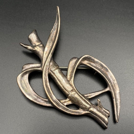 Vintage Ming's Bamboo Sterling Silver Pin Brooch - image 1