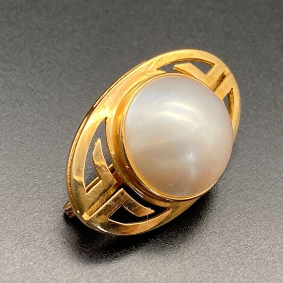 Vintage Gump's Pearl 14K Gold Pin Brooch - image 6