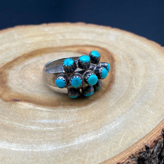 Vintage Navajo Native Indian Turquoise Silver Rin… - image 9