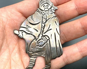Vintage Southwestern Kachina Sterling Silver Pendant Brooch Pin