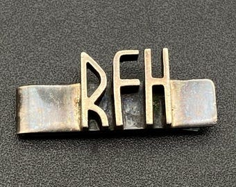 Vintage Ed Wiener Modernist RFH Sterling Silver Tie Clip