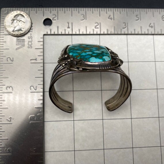 Vintage Navajo Native Turquoise Silver Bracelet C… - image 5