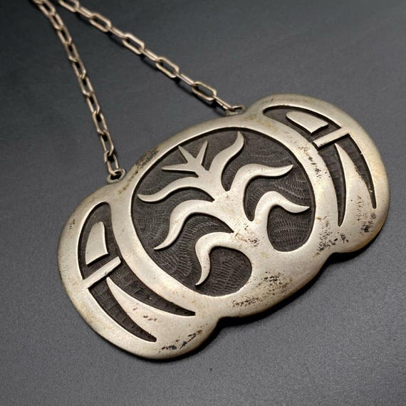 Bernard Dawahoya Hopi Double Sided Round Pendant Sterling