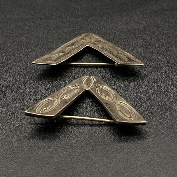 Vintage Navajo WWII Victory sign Hand Stamped Silver … - Gem