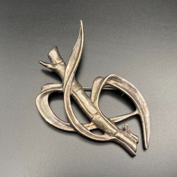 Vintage Ming's Bamboo Sterling Silver Pin Brooch - image 10