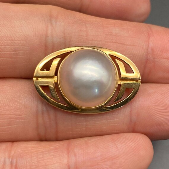 Vintage Gump's Pearl 14K Gold Pin Brooch - image 10