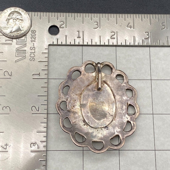 Vintage Navajo Native Turquoise Hand Stampwork Silver