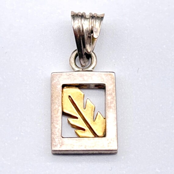 Petite Vintage Navajo Native Ray Tracey Feather 14K Gold Sterling