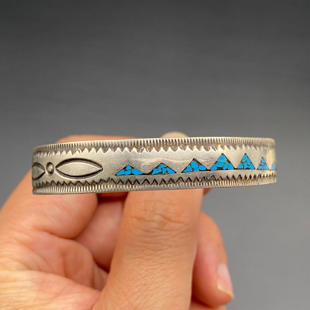 Vintage Navajo Wilson Carolyn Begay Turquoise Sterling Silver Bracelet ...