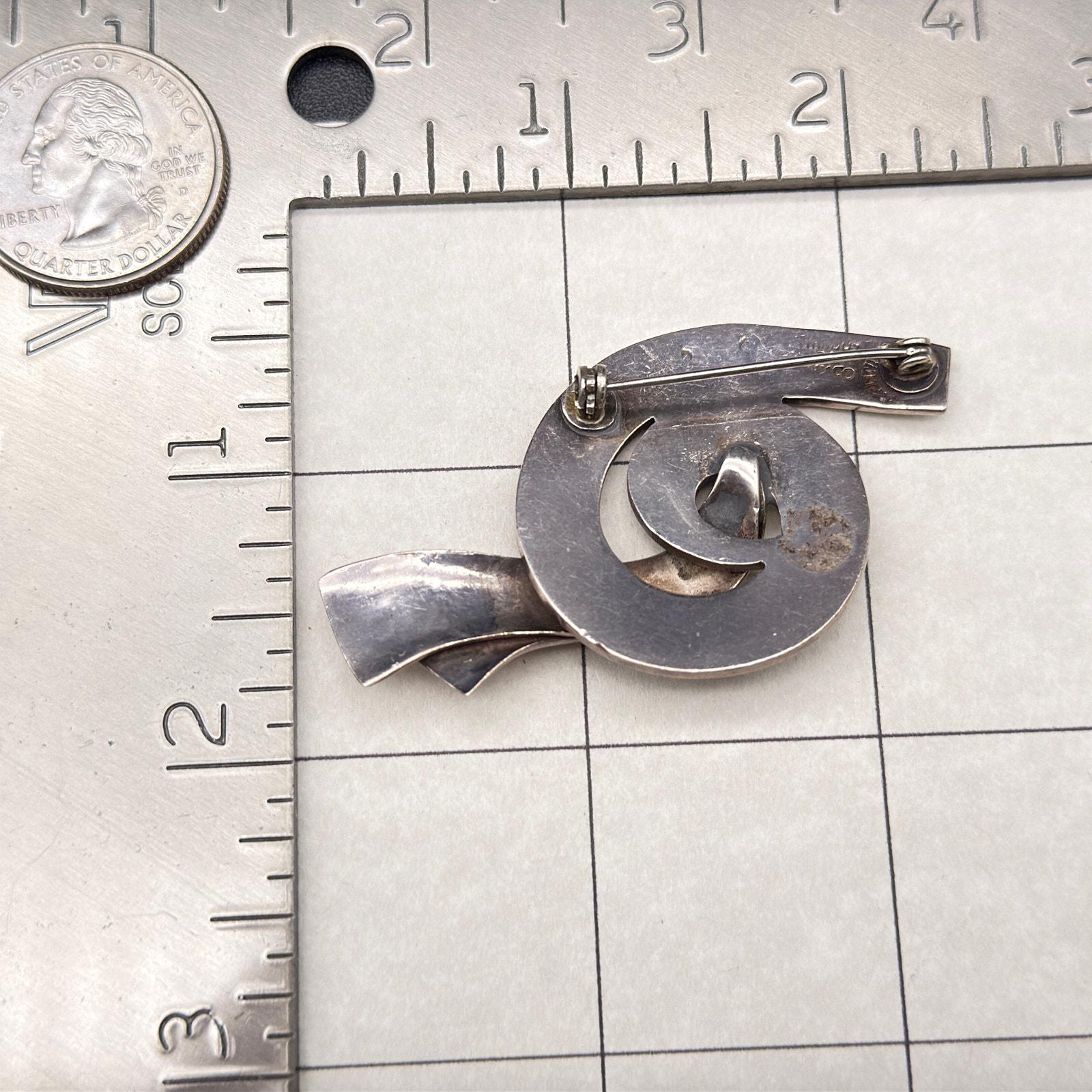 ヴィンテージ マルゴ・デ・タスコ エナメル スターリングシルバー ピンブローチ