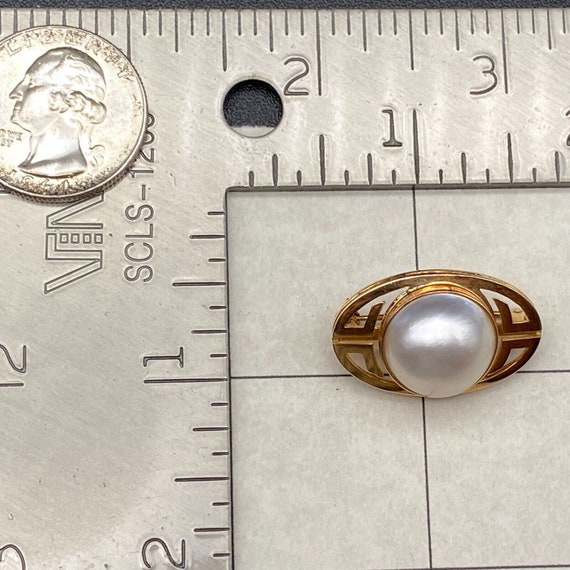 Vintage Gump's Pearl 14K Gold Pin Brooch - image 8