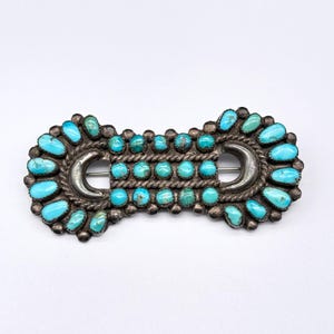 Vintage Navajo Native Turquoise Cluster Silber Anstecknadel