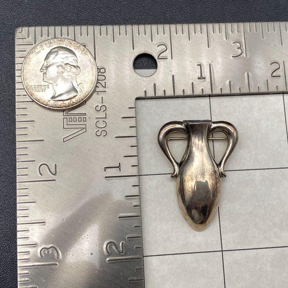 Vintage James Avery Vase Sterling Silver Brooch Pin View 3