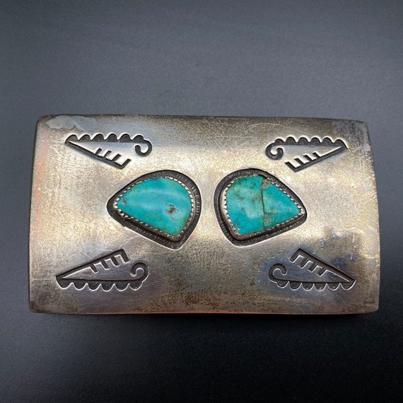 Vintage Hopi Harry Sakyesva Turquoise Silver Belt… - image 1