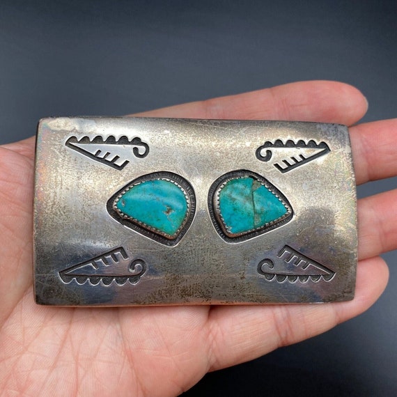 Vintage Hopi Harry Sakyesva Turquoise Silver Belt… - image 9