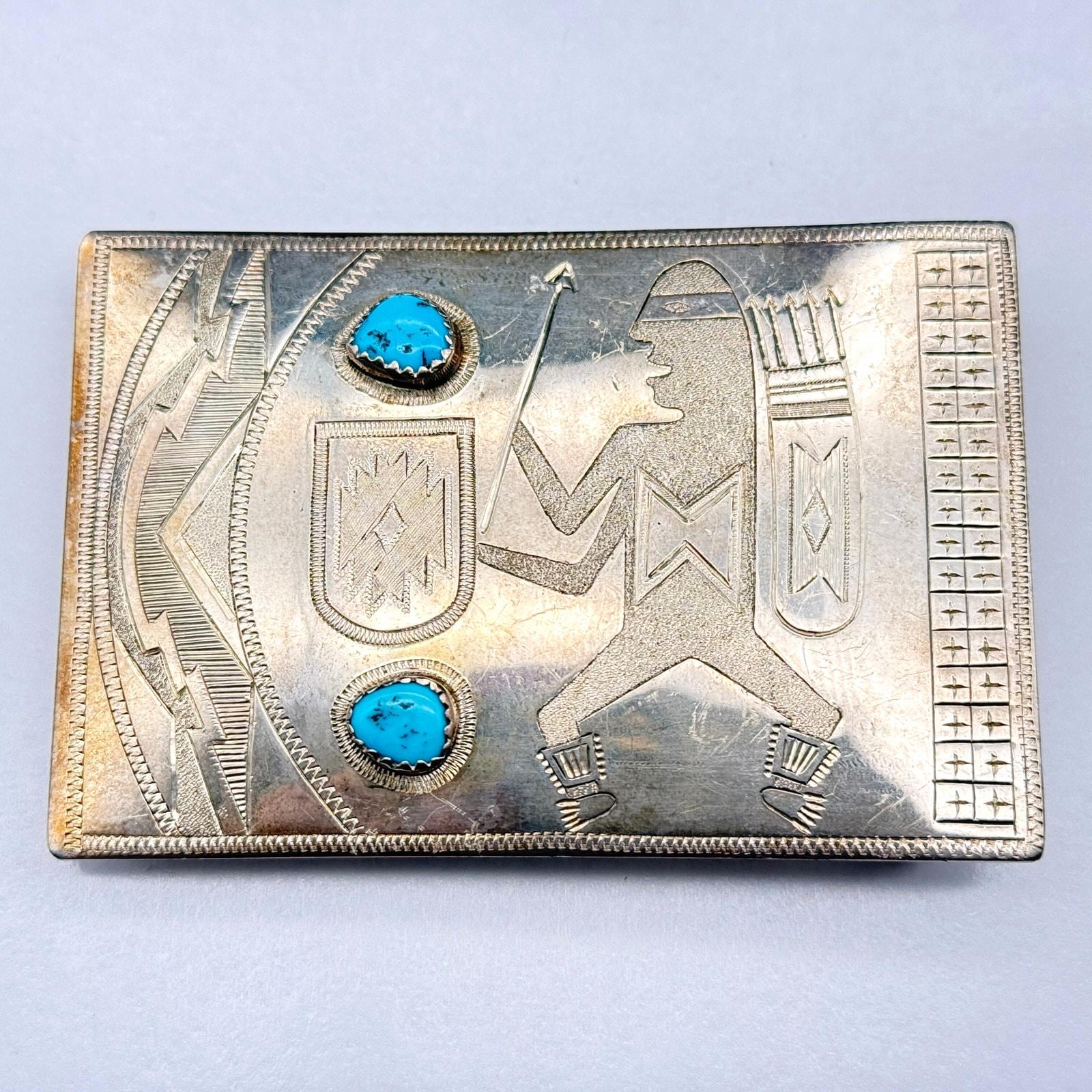 Vintageスターリングシルバーバックル＊　ホピ族 ネイティブ アメリカ＊即買 Vintageスターリングシルバーバックル＊ ホピ族 ネイティブ アメリカ＊即買