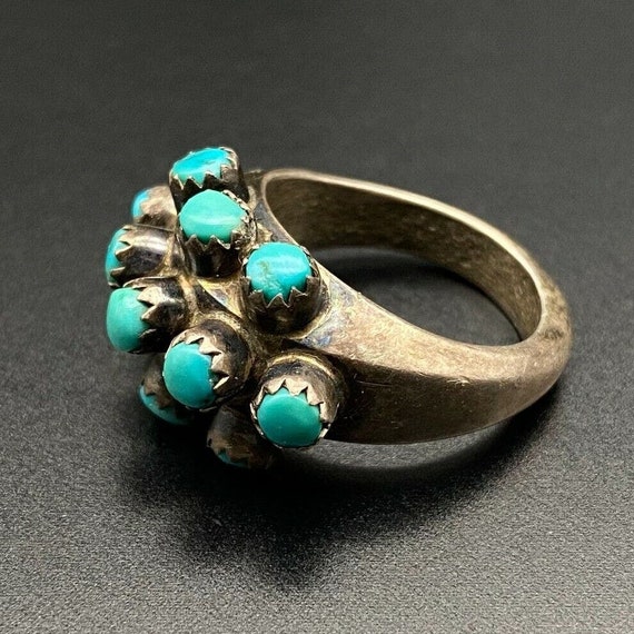 Vintage Navajo Native Indian Turquoise Silver Rin… - image 2