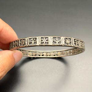 Vintage James Avery Four Seasons Sterling Silver Bracelet Bangle 7-3/4&quot;