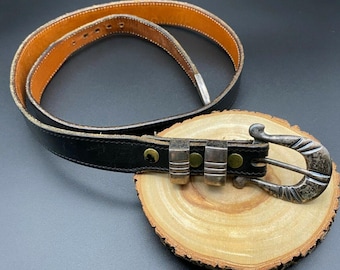 ヴィンテージ サウスウェスタン スターリング シルバー ジョン エジェネス ベルト バックル 3/4" 32-1/2"