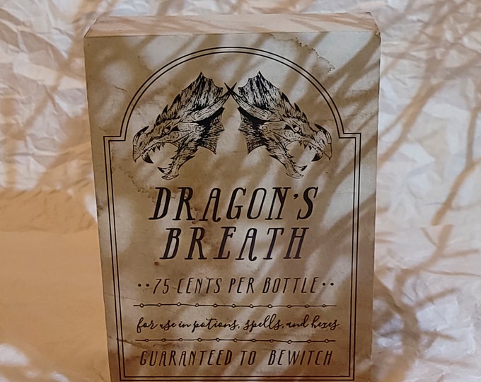 Dragon’s Breath Wood Sign | Vintage Halloween Sign | Dragon Sign | Wooden Halloween Sign, Gift, Decor