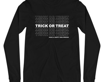 Trick or Treat Long Sleeve Tee | Halloween Long Sleeve | Halloween Tee | The Creeperie