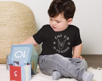Baby-T-shirt Emo Kid in Training: T-shirt met rocker | De griezel