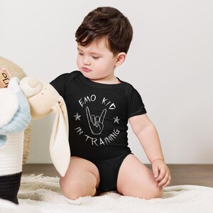 Emo Kid In Training Baby short sleeve one piece