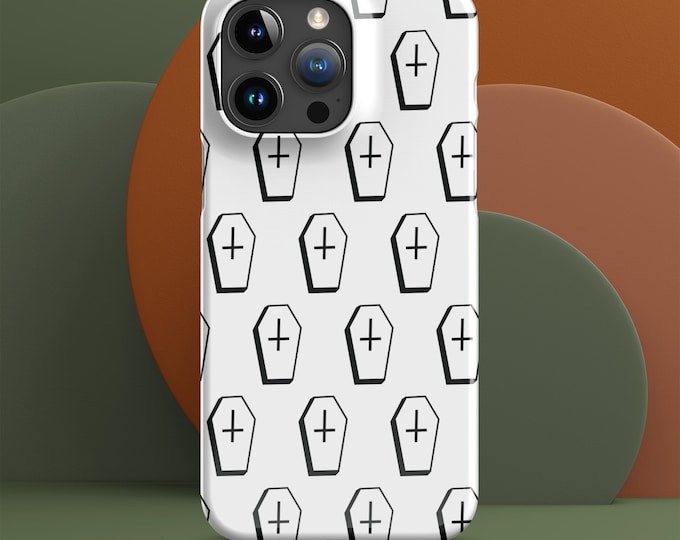 Coffin White iPhone Case | Coffin Phone Case | Halloween Phone Case | iPhone Snap Case | The Creeperie