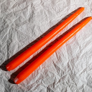 Vibrant Orange Candles Set | Decorative Taper Candles | Perfect for Parties & Home Decor | The Creeperie