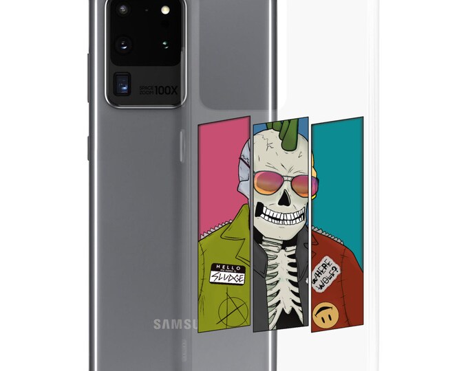 Punk Skeleton Clear Samsung Case | Skeleton Phone Case | Halloween Phone Case | SamsungCase | The Creeperie