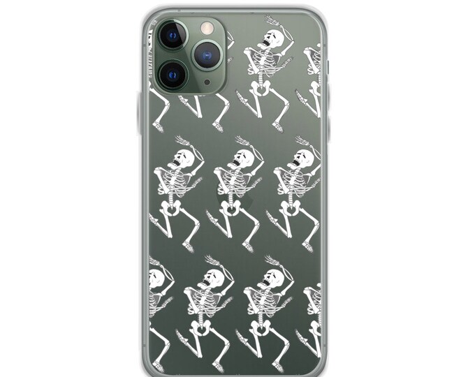 Dramatic Skeleton Clear iPhone Case | Skeleton Phone Case | Halloween Phone Case | iPhone Case | The Creeperie