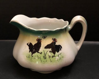 Vintage D E McNicol Rooster Creamer Clarksburg W VA