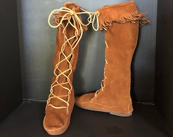 thigh high moccasin boots