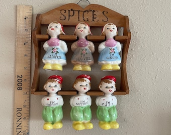 Vintage Chef Spice Rack Spice Rack Awning Red White Awning 4 Chef Spice Jars Spice Rack Novelty Spice Rack Kitschy Spice Rack Etsy