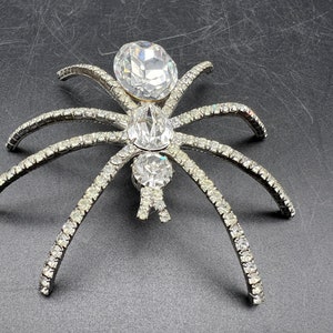 Large Rhinestone Spider Brooch 3.5 Inches image 3