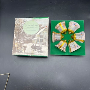 Currier & Ives Christmas Ornament Set 6 Bells