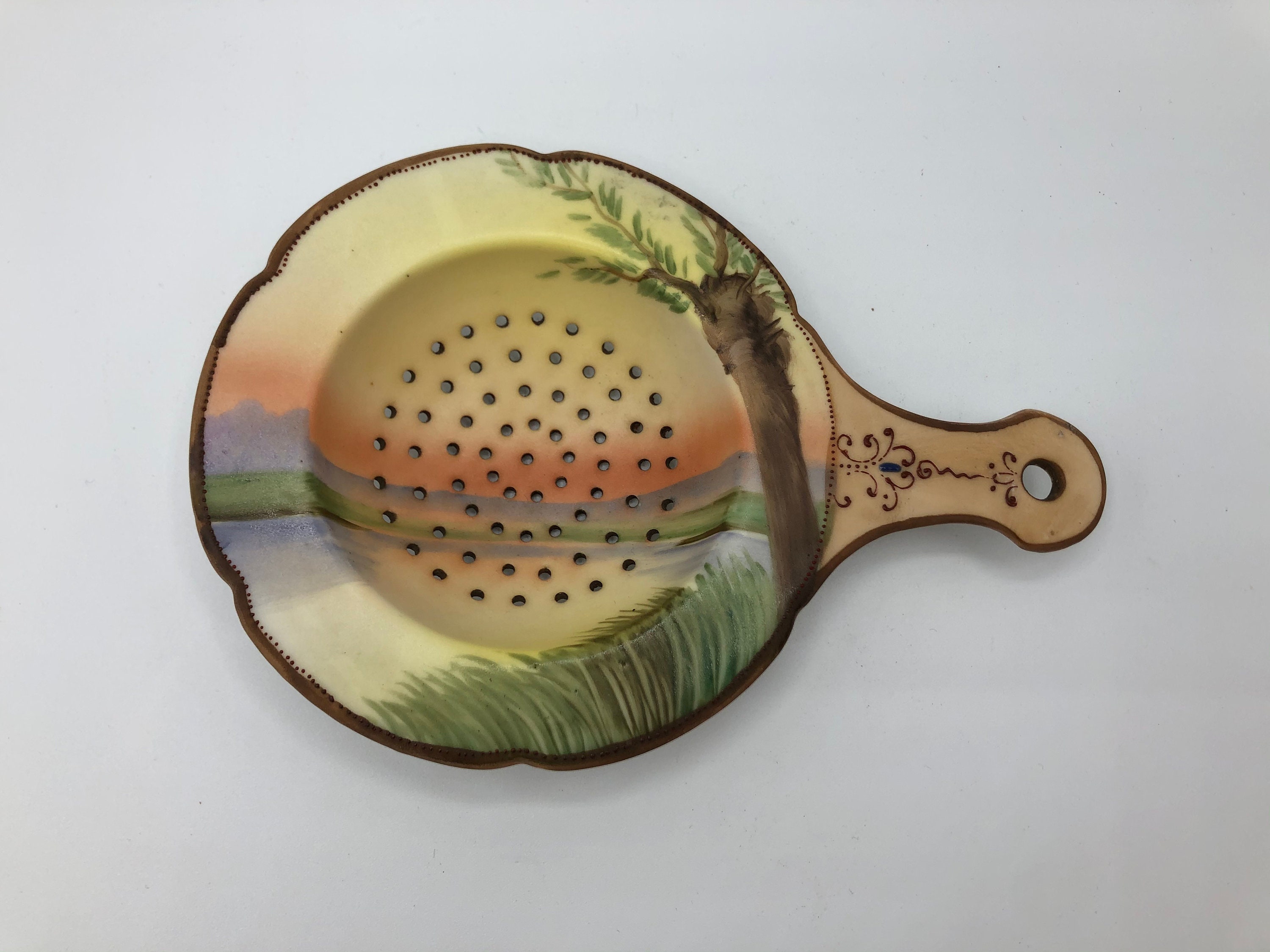 Antique Nippon Tea Strainer 1910's1920's Hand Painted Etsy