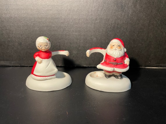House of Lloyd Santa Claus and Mrs. Claus Candle Huggers 1984 | Etsy