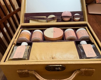 RARE Charles of the Ritz 1950's Train Case Makeup Case with Makeup Inside
