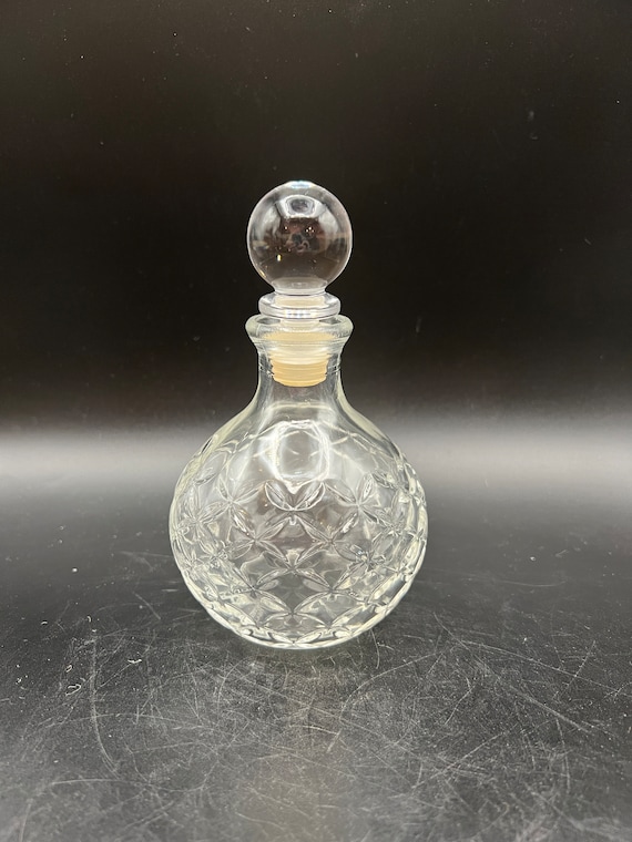 Pretty Pressed Glass Perfume Bottle