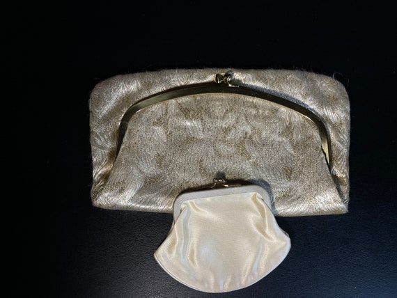 Petit Sac à Main Doré Vintage Mel-Ton - Occasion - Style Soirée - Acrylique Métallique