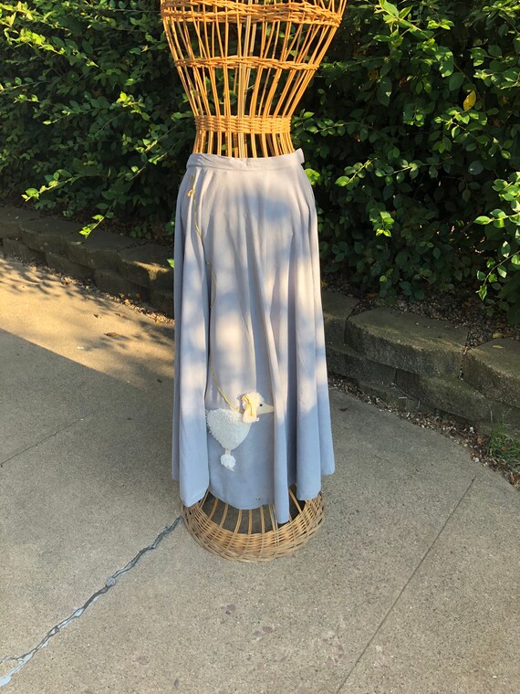 Gray Wool Felt 1950's Poodle Skirt
