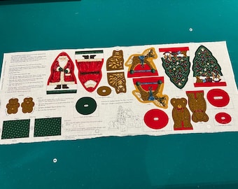 Memories of Christmas Past Standing Ornaments Fabric Panel VIP Screen Print