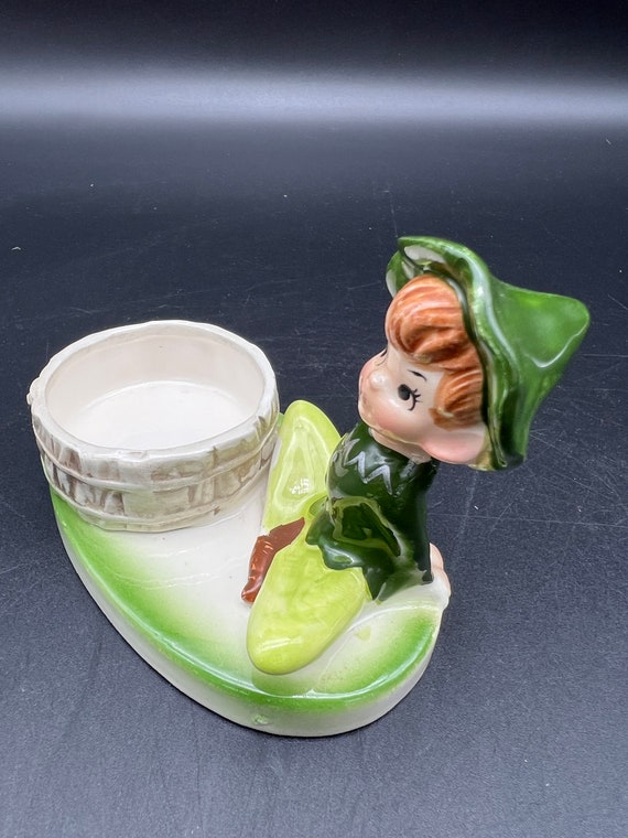 Enesco Pixie Elf Kitchen Ring Dish Holder 1950's - image 4