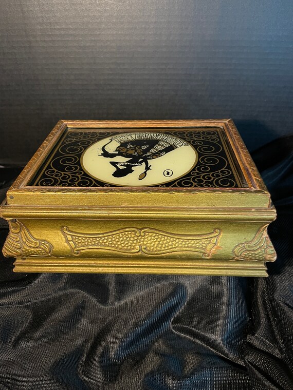 Victorian Style Wooden Jewelry Box with Reverse P… - image 5